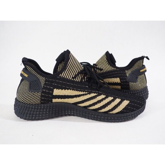 Pony PP2 Spike Knit Black & Gold Lace-Up Athletic Sneakers, Size 6.5 (US) - Picture 6 of 12